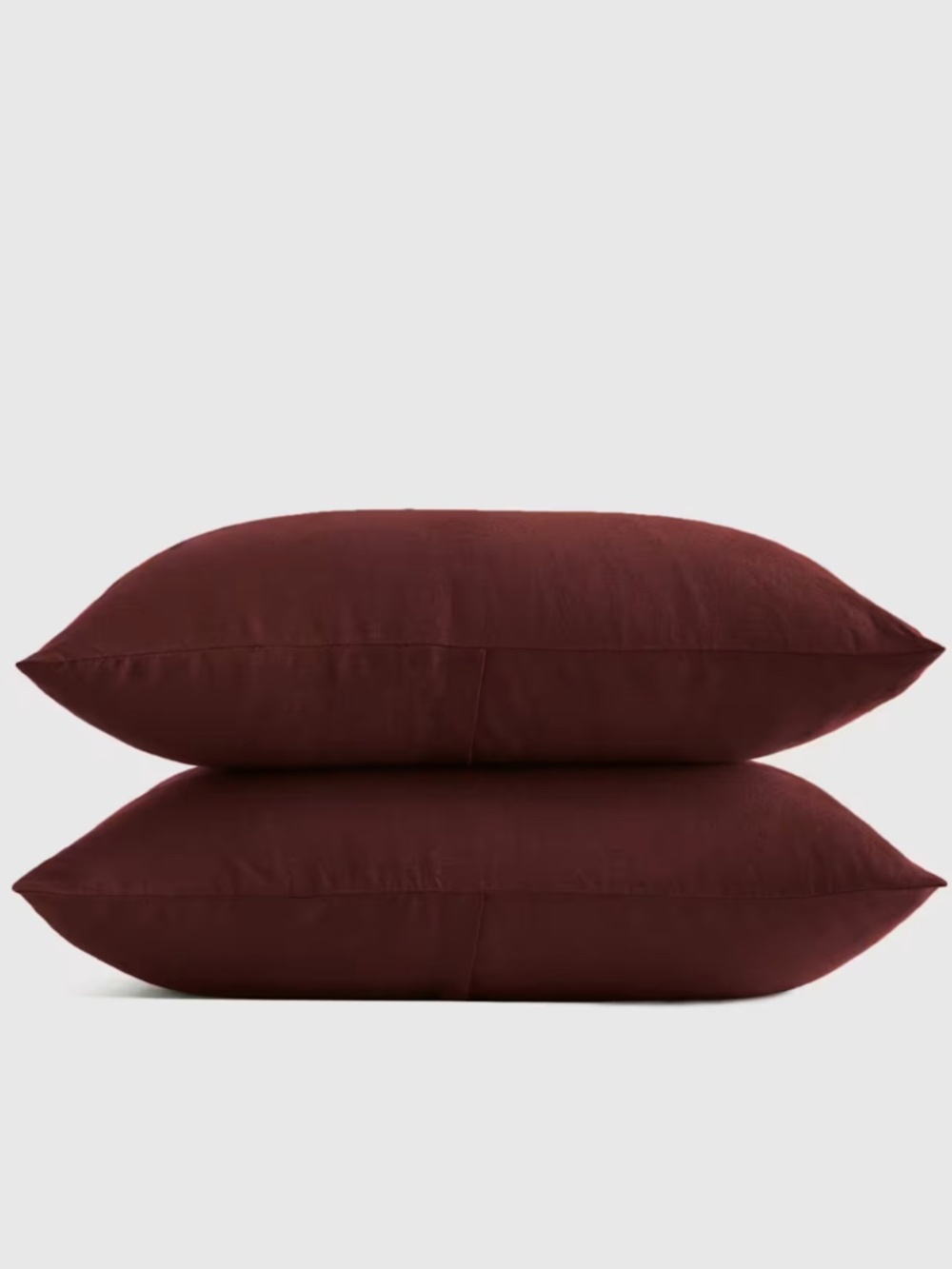 Quince European Linen Sham Set — Standard — Bordeaux — Set of 2